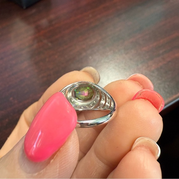 Avon Sterling Silver Ring with Blue Mystique topaz Gemstone size 9 NIB. Vintage - Picture 5 of 7